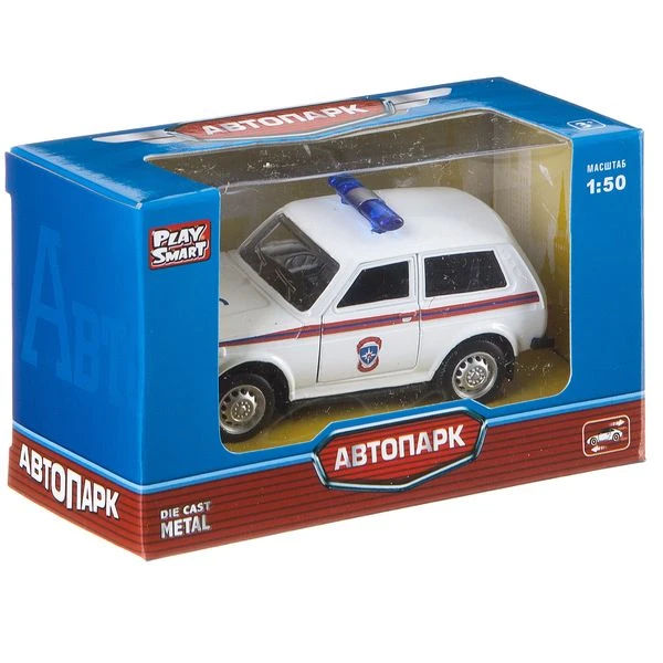 Металлич. инерц. машина джип Автопарк Play Smart, М1:50,BOX 12x5,7x6,8 см, арт.