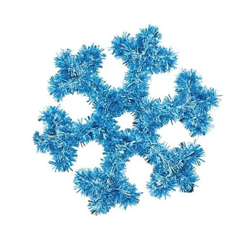 Мишура снежинка подвесная голубая 30см для декорирования помещен 1505-1689