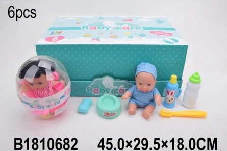 Мини-пупс (12см) "МАЛЮТКА" (в капсуле, с аксесс, 6 шт. в шоу-боксе) Мини-пупс (12см) "МАЛЮТКА" (в капсуле, с аксесс, 6 шт. в шоу-боксе)