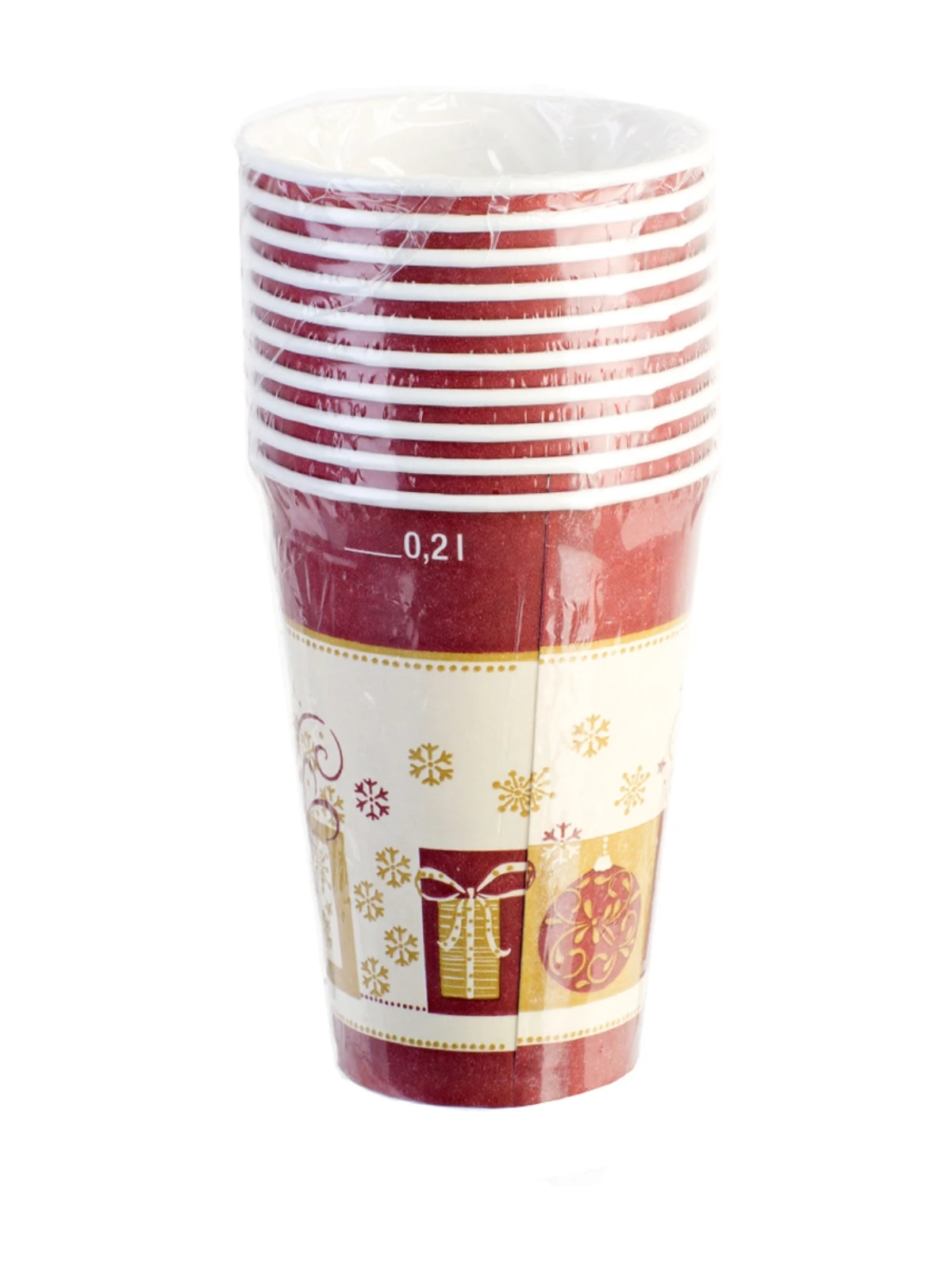 Стакан бумажный РОЖДЕСТВЕНСКИЕ СИМВОЛЫ 10 штук, 200мл.