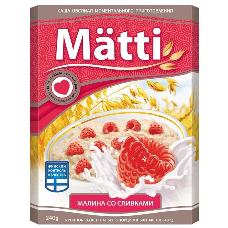 Каша Matti Малина со сливками 6шт*40г