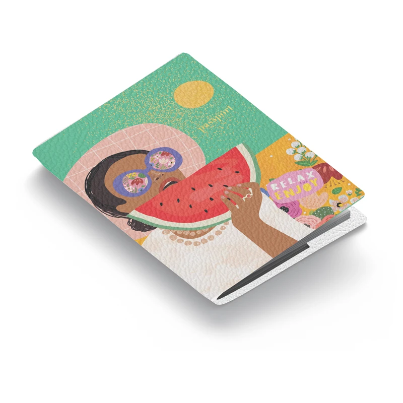 Обложка для паспорта OfficeSpace "Enjoy the Summer", кожа, цветная