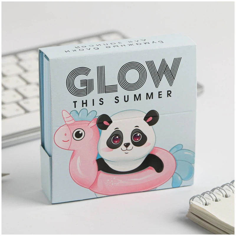 Блок для записи ArtFox "Glow this summer", 9*9*3см, 250л., картонный
