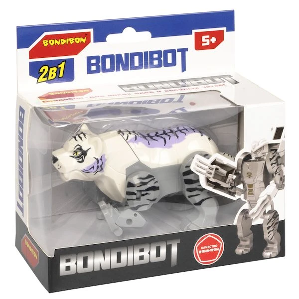 Трансформер 2 в 1 BONDIBOT Bondibon робот-белый тигр