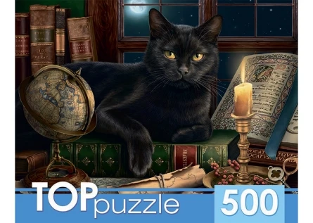TOPpuzzle. ПАЗЛЫ 500 элементов. ХТП500-6815 Черный кот