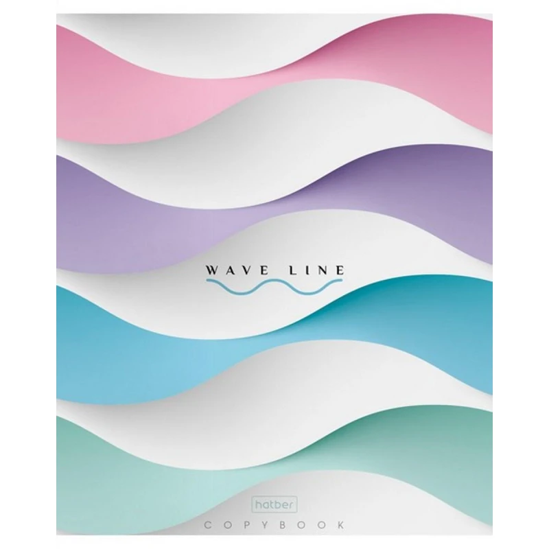 Тетрадь общая А5 96л клетка, скрепка, обл.карт.WAVE LINE 068043   96Т5В1