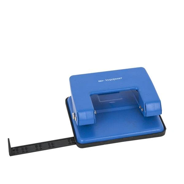 Дырокол БИЗНЕС 15 л. металл синий линейка форматов №DBI-15Bl