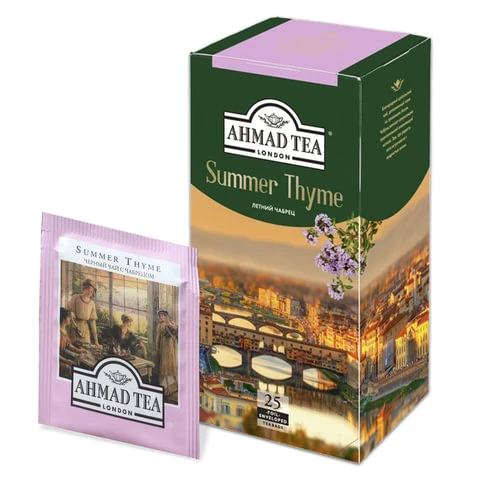 Чай AHMAD "Summer Thyme", чёрный с чабрецом, 25 пакетиков в конвертах