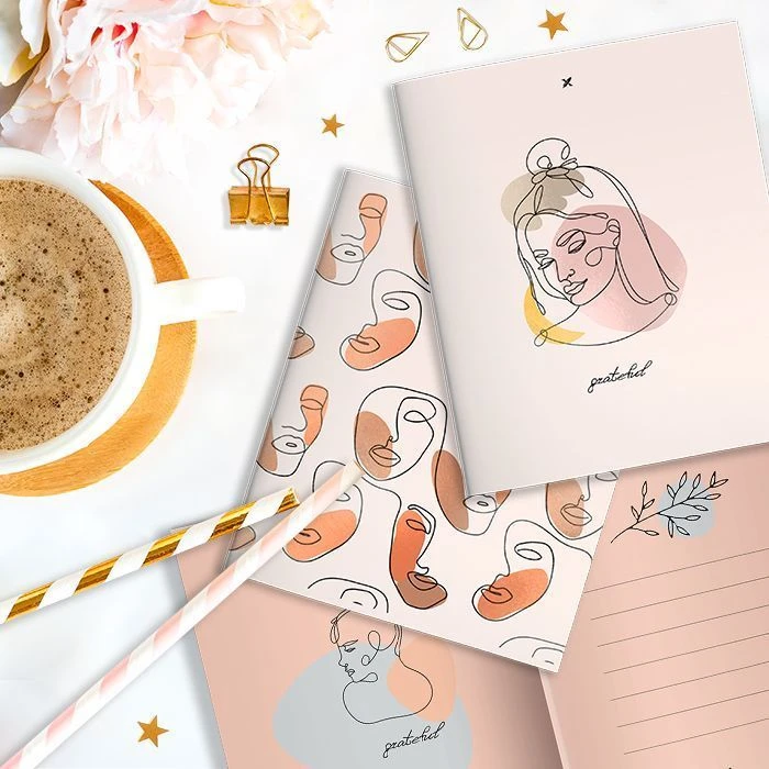 Тетрадь LOREX А5 48 л. кл. скреп. CONTOUR LOVE мел. карт. soft touch лак выб.