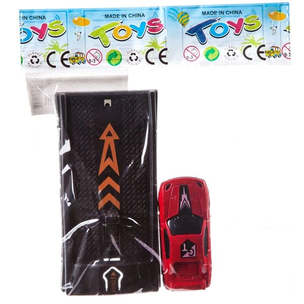 Набор игровой машинка и трек со стартовым запуском , РАС 12х6х2 см, арт.213-11.