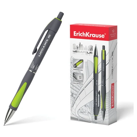 Карандаш механический ERICH KRAUSE "Megapolis Concept", корпус черный,