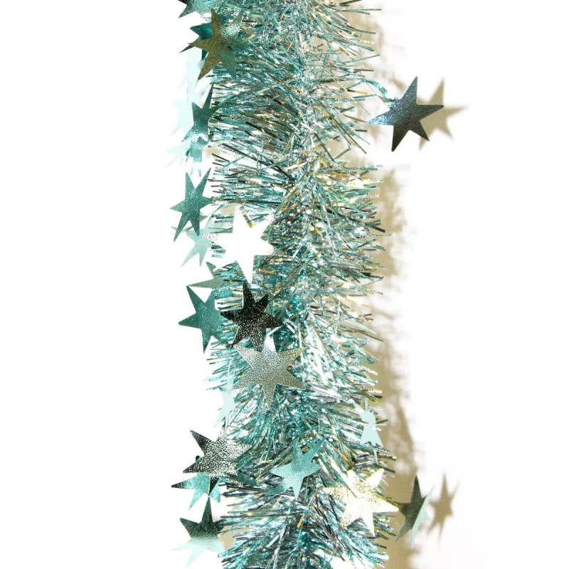 Мишура цвет бирюзовый перфорир 2 м., внутр.d=65/внешн.d=125 серебро М0415