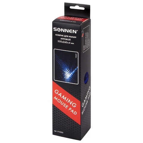 Коврик для мыши игровой SONNEN "CRASHER", резина + ткань, 350х260х4