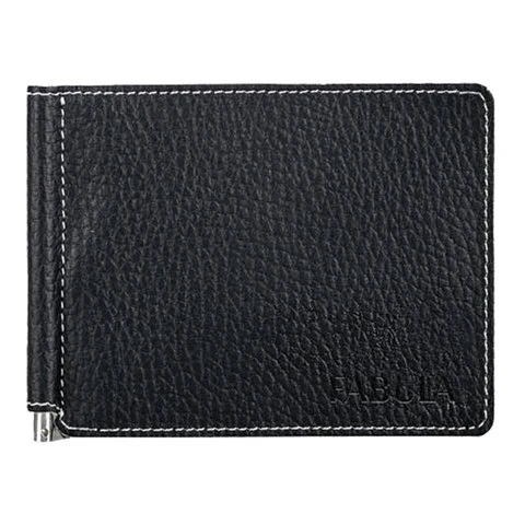 Зажим для купюр FABULA "Blackwood", натуральная кожа, контрастная