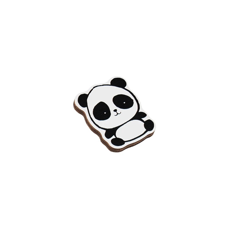 Значок деревянный MESHU "Hello panda", прямая УФ-печать, 2,7*3,3см.