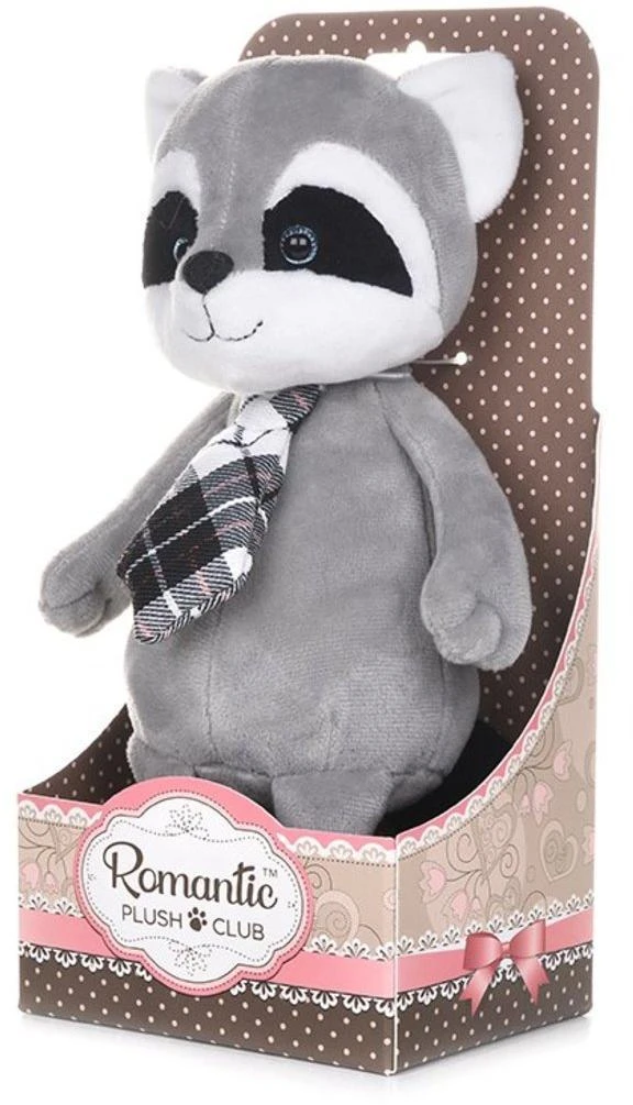 Мягкая Игрушка Романтичный Енотик в Клетчатом Галстучке, 25см. MT-GU052019-2-25