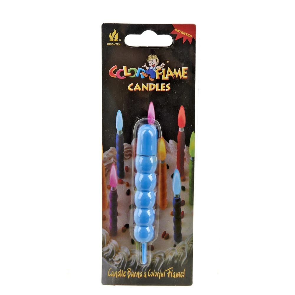 Свеча декоративная в пластиковой оболочке "Color flame" d=1,5см.