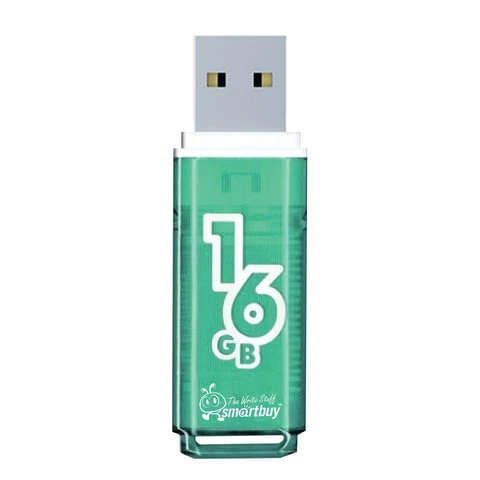 Флэш-диск 16 GB, SMARTBUY Glossy, USB 2.0, зеленый, SB16GBGS-G