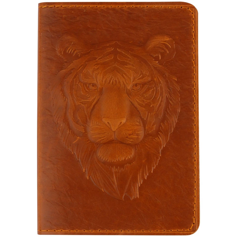 Обложка для паспорта Кожевенная мануфактура, нат. кожа, "Тигр 2",