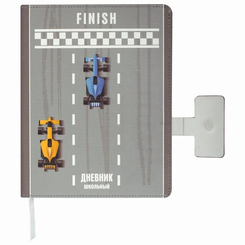 Дневник 1-4 класс 48 л., обложка кожзам (твердая), застежка, ЮНЛАНДИЯ,