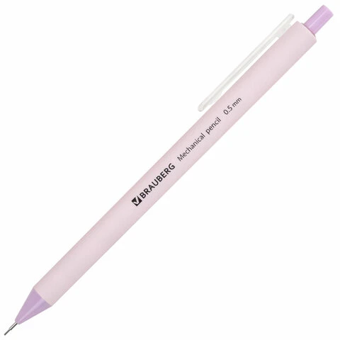 Карандаш механический 0,5 мм, BRAUBERG SOFT PASTEL, корпус soft-touch ассорти,