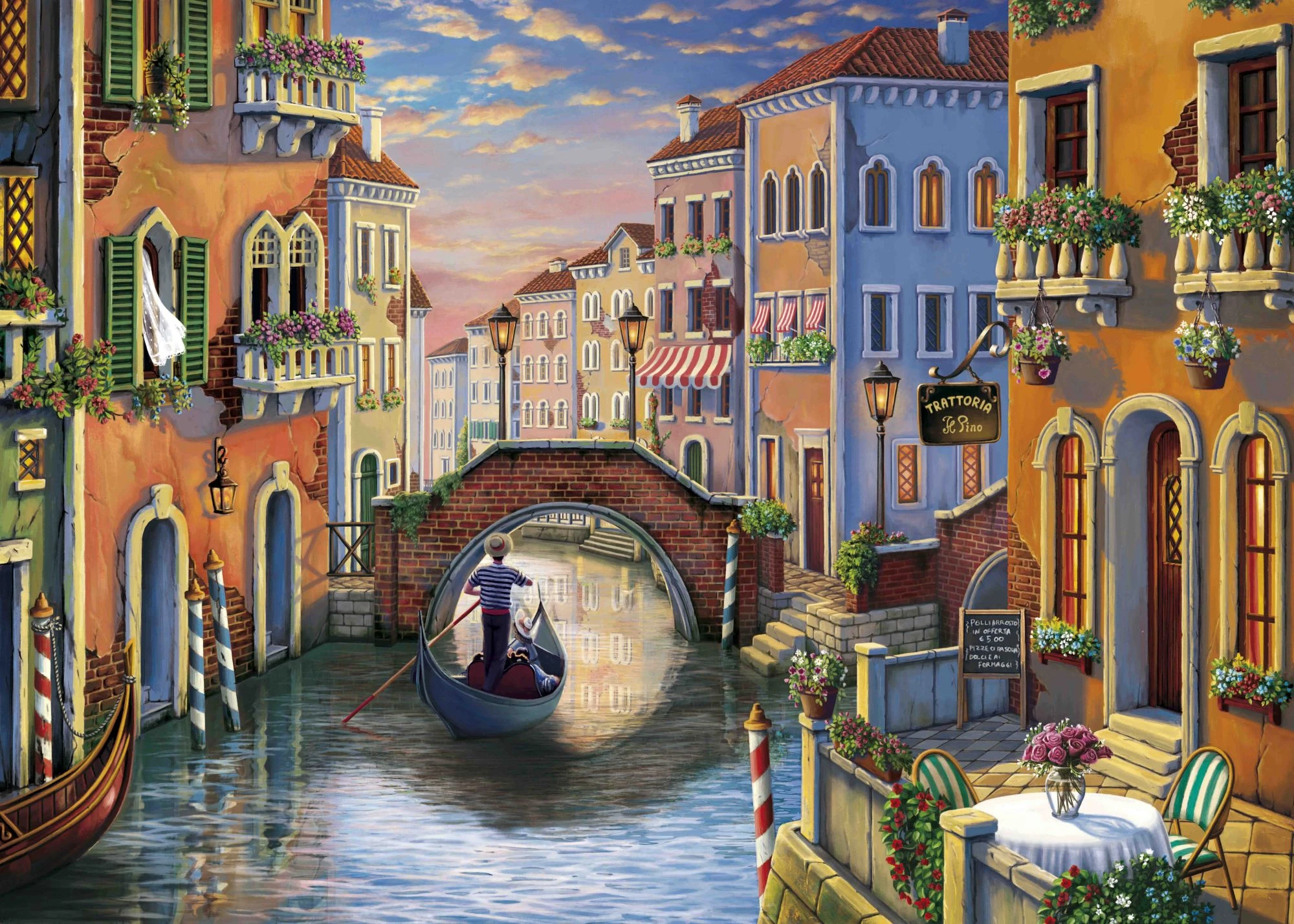 Раскраска на картоне A4 (в конверте). Венецианский мостик (Арт. Р-2360)