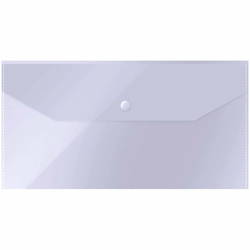 Папка-конверт на кнопке OfficeSpace, C6, 150мкм, прозрачная 267534