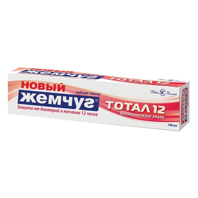 Зубная паста Новый Жемчуг "Тотал 12. Восстановление эмали", 100мл.