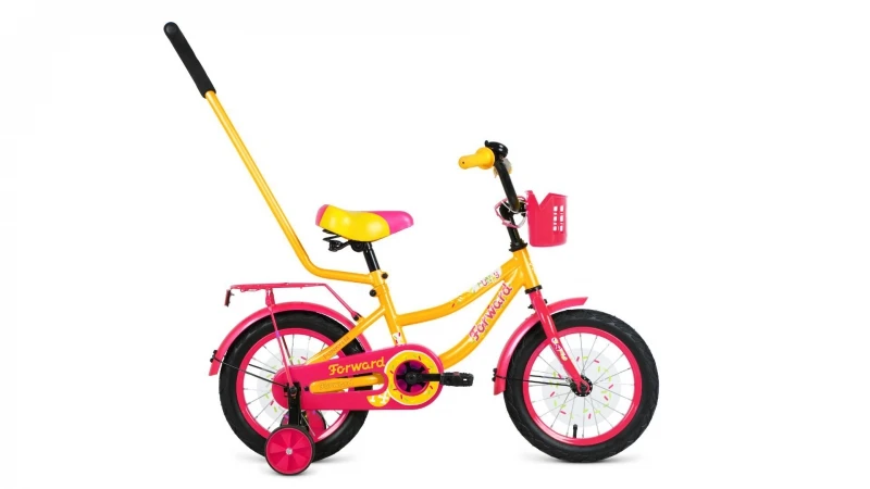 Велосипед 14" FORWARD FUNKY 2020-2021 желтый/фиолетовый