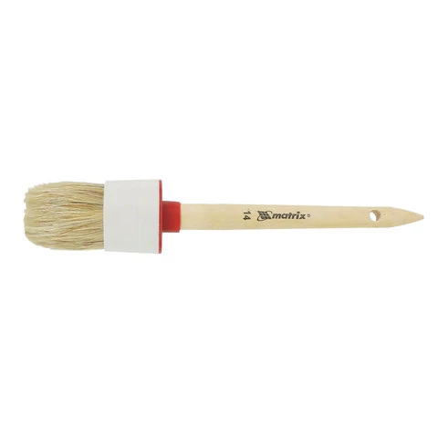 Кисть круглая 50 мм, натуральная щетина, деревянная ручка, для масляных красок,