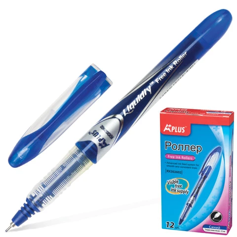 Ручка-роллер BEIFA (Бэйфа) "A Plus", СИНЯЯ, корпус с печатью, узел 0,5