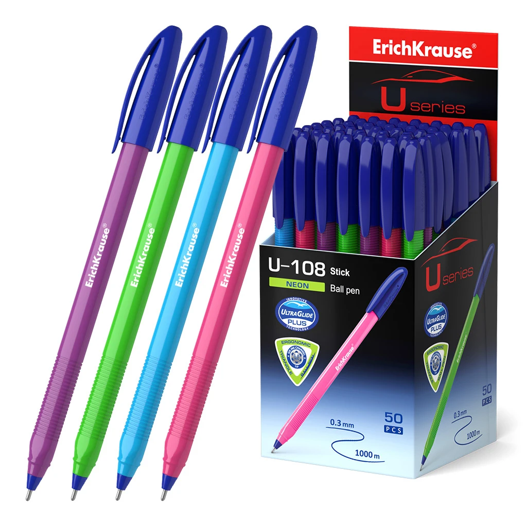 Ручка шариковая ErichKrause® U-108 Neon Stick 1.0, Ultra Glide Technology, цвет