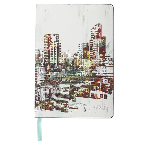 Блокнот А5 (143x210 мм), BRAUBERG VISTA "District", под кожу, гибкий,