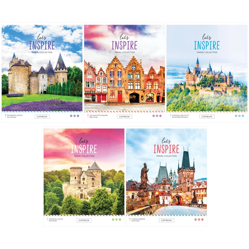 Тетрадь 96л., А5, клетка ArtSpace "Путешествия. Let`s inspire", ВД-лак