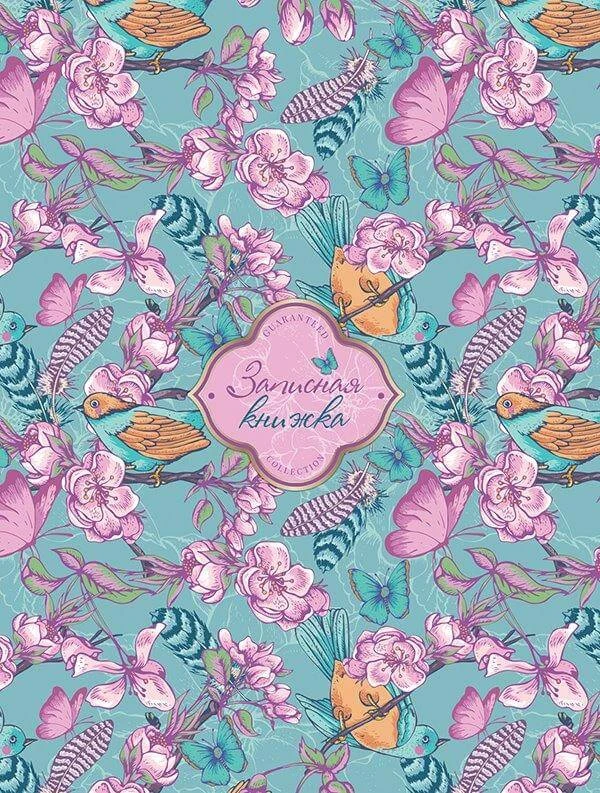 Книжка записная А6 80 л. кл. РОЗОВЫЕ ЦВЕТЫ 7БЦ тв.обл. гл.лам.