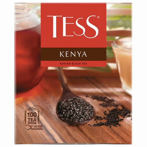 Чай TESS (Тесс) "Kenya", черный, 100 пакетиков в конвертах по 2 г,