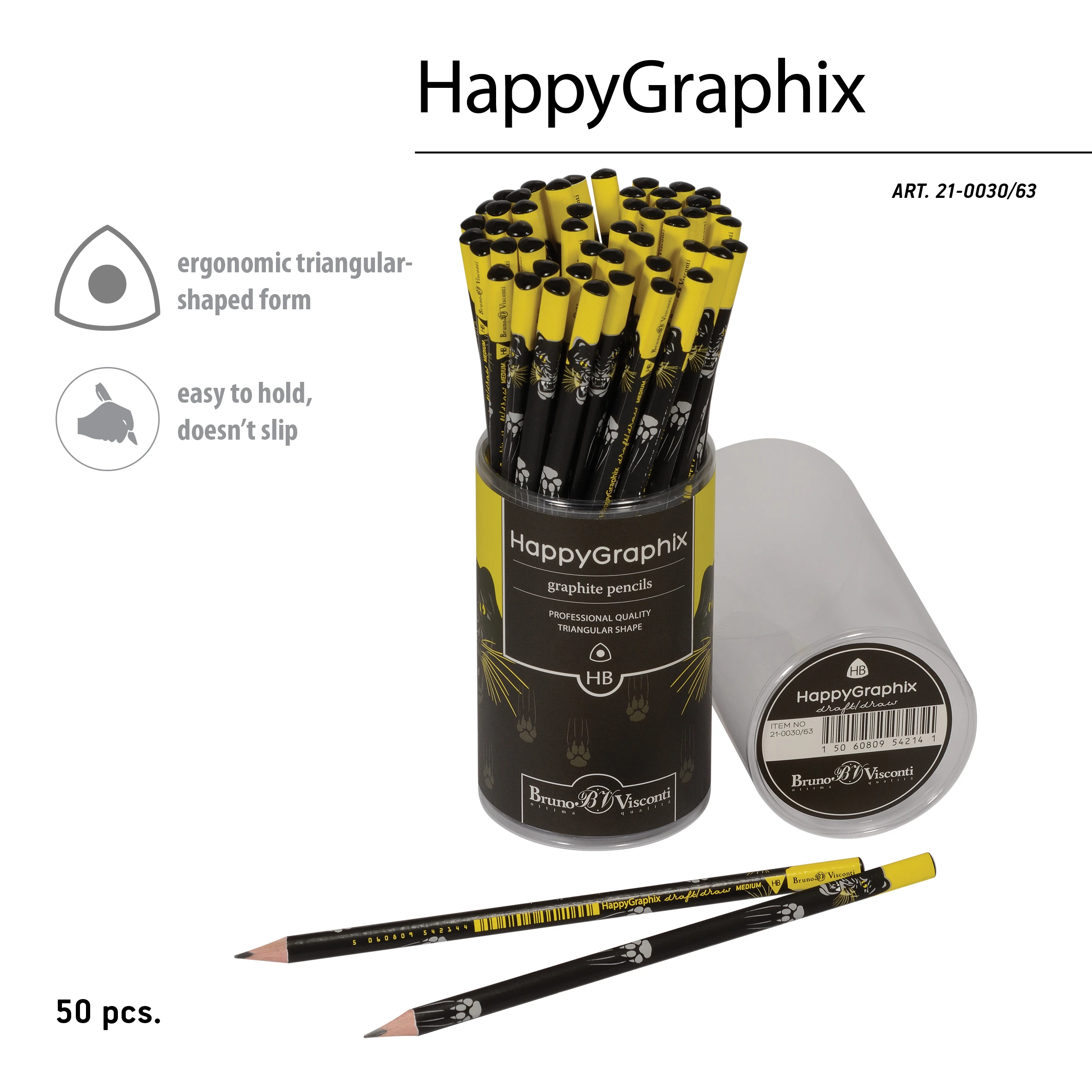 КАРАНДАШ ЧЕРНОГРАФИТОВЫЙ "HappyGraphix. Взгляд зверя. Пантера" НВ