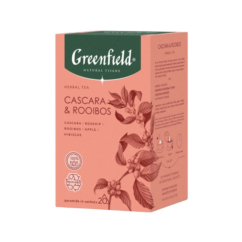 Чай Greenfield Natural Tisane Cascara & Rooibos травяной, 20пак