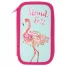Пенал ЮНЛАНДИЯ, 2 отделения, ламинированный картон, блестки, 19х11 см, Flamingo,