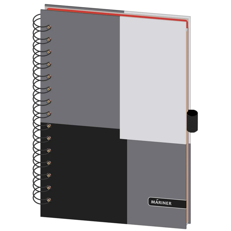 Бизнес-тетрадь Regular А5,120л, 148х205, 3 разд, клетка, серый 0001