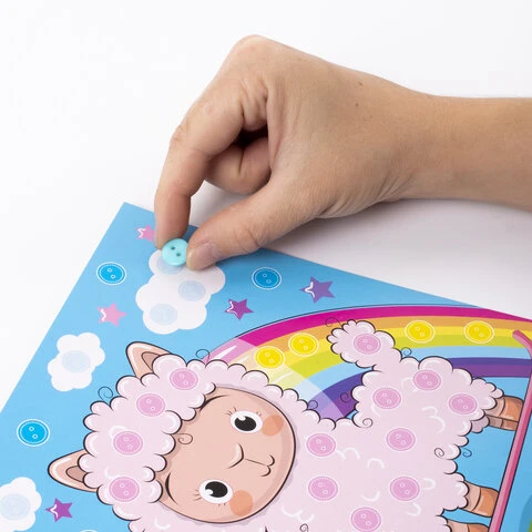 Набор для творчества "Аппликация из пуговиц", "Альпака", Набор для творчества "Аппликация из пуговиц", "Альпака",