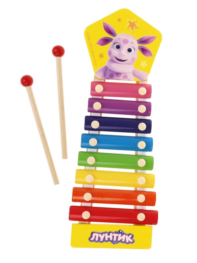 Ксилофон "Лунтик": 2 палочки, 8 нот