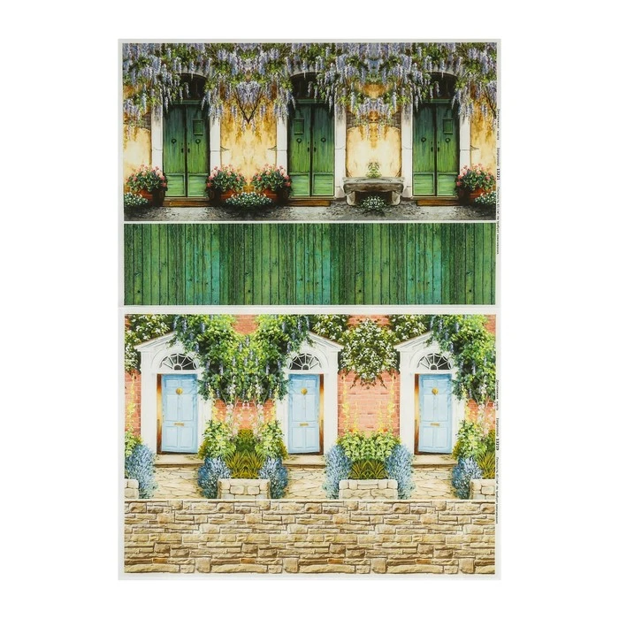 Набор декупажных карт 6 штук «Чайные домики 3»