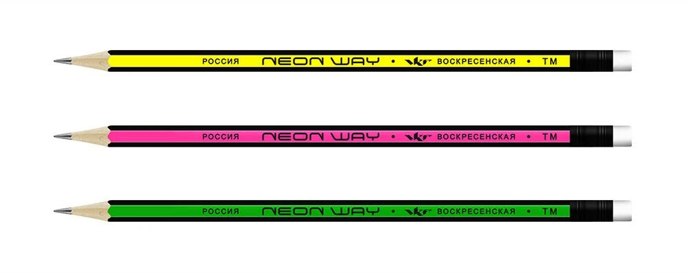 "ВКФ" "Neon way" 3P 1-1565 Набор графитных карандашей ОПП "ВКФ" "Neon way" 3P 1-1565 Набор графитных карандашей ОПП