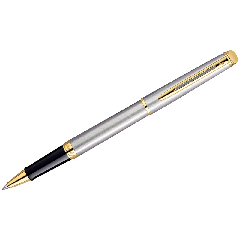 Ручка-роллер Waterman "Hemisphere Stainless Steel GT" черная, 0,8мм,