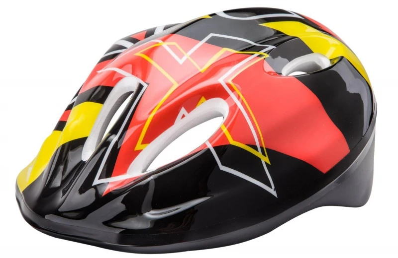 Шлем защитный детский MV-5-2 черно-красно-желтый размер M
