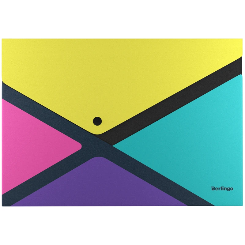 Папка-конверт на кнопке Berlingo "xProject. Color Block" А4, 300мкм, с