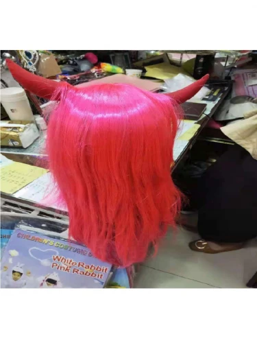 Карнавальный парик Дьяволица, розовый КРК-6991