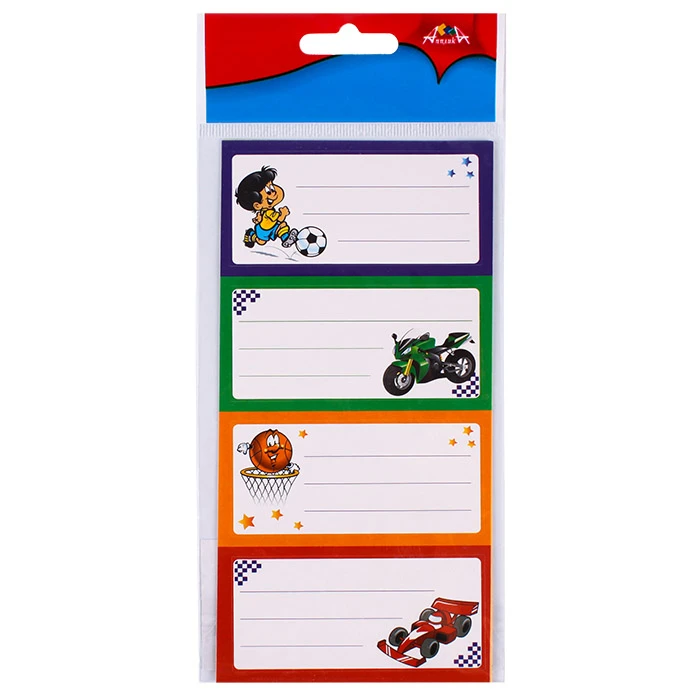 Наклейки цветные с рисунком 12шт. для тетрадей