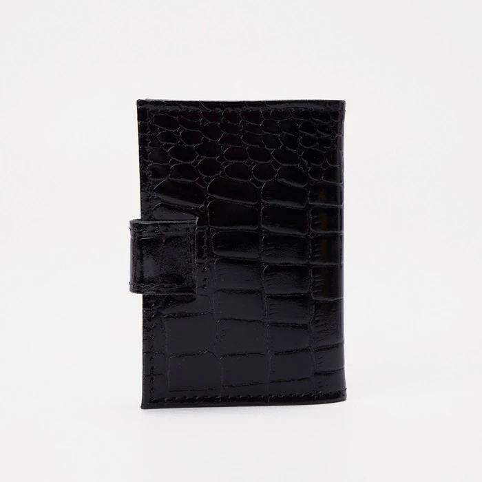 Визитница на кнопке, 18 листов, цвет чёрный